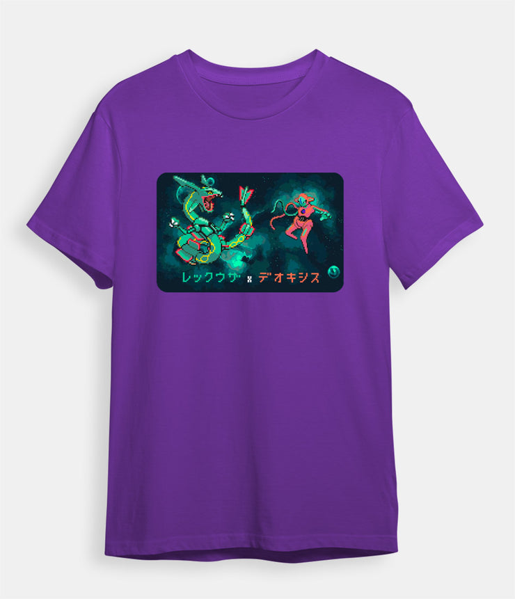 Pokemon T-shirt Rayquaza Deoxys purple
