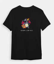 Pokemon T-shirt Charizard Shiny Charmander black