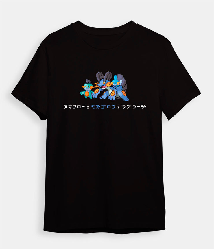 Pokemon T-shirt Mudkip Evolution black