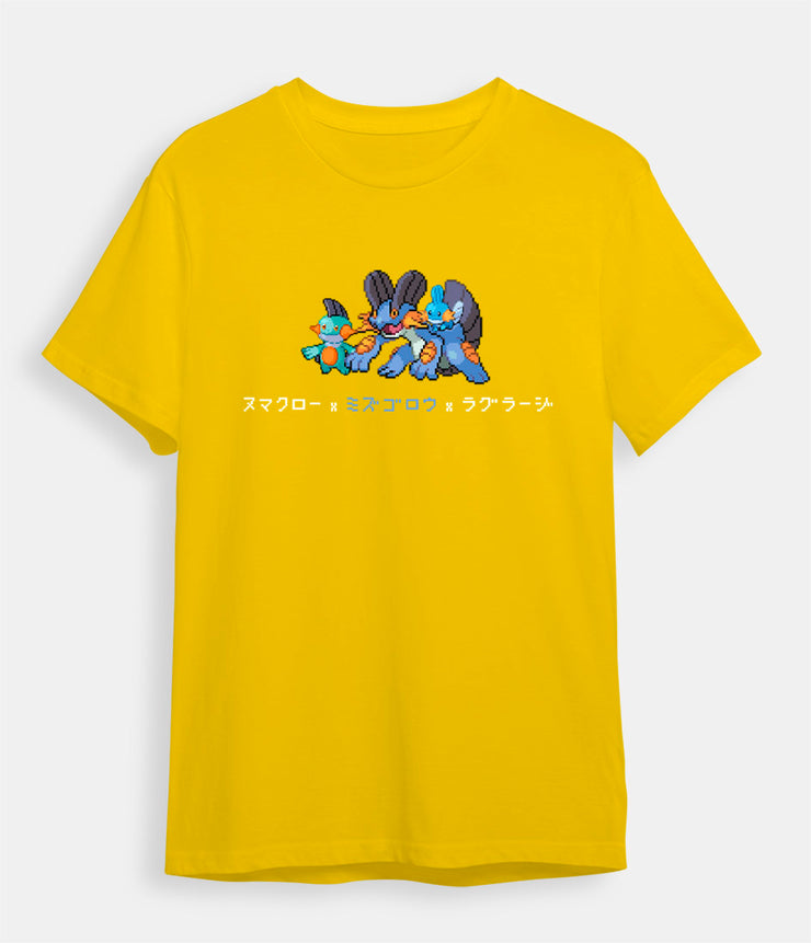 Pokemon T-shirt Mudkip Evolution yellow