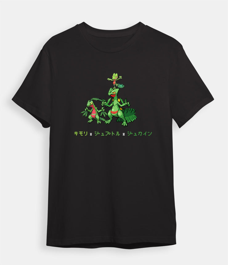 Pokemon T-shirt Treecko Evolution black