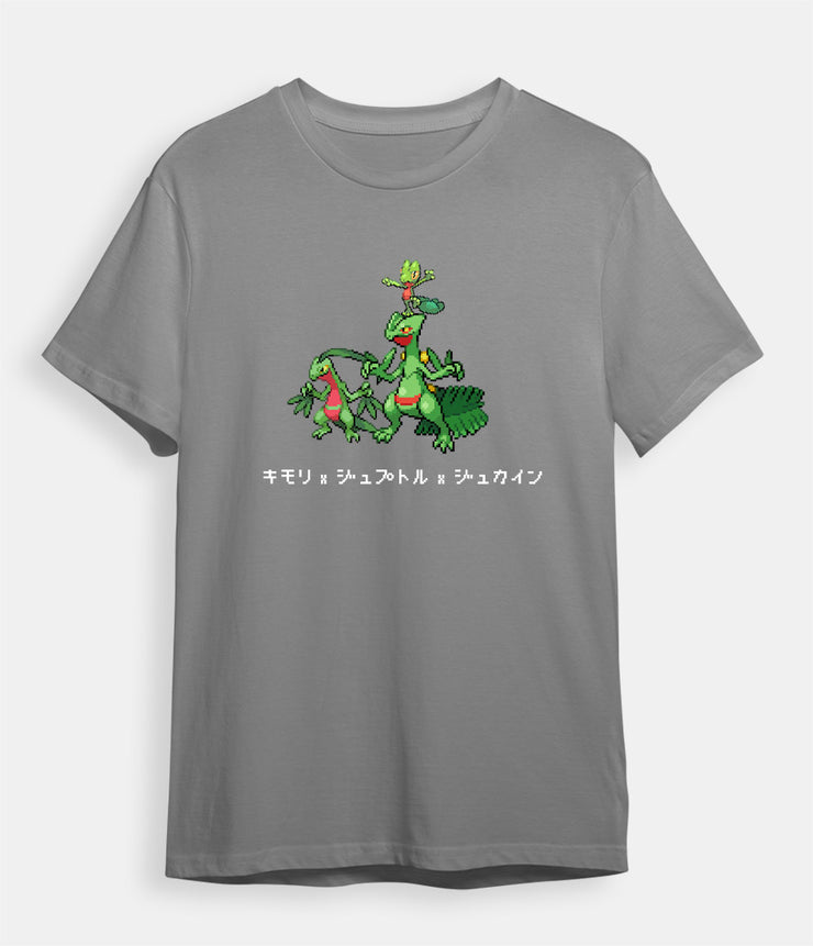 Pokemon T-shirt Treecko Evolution gray