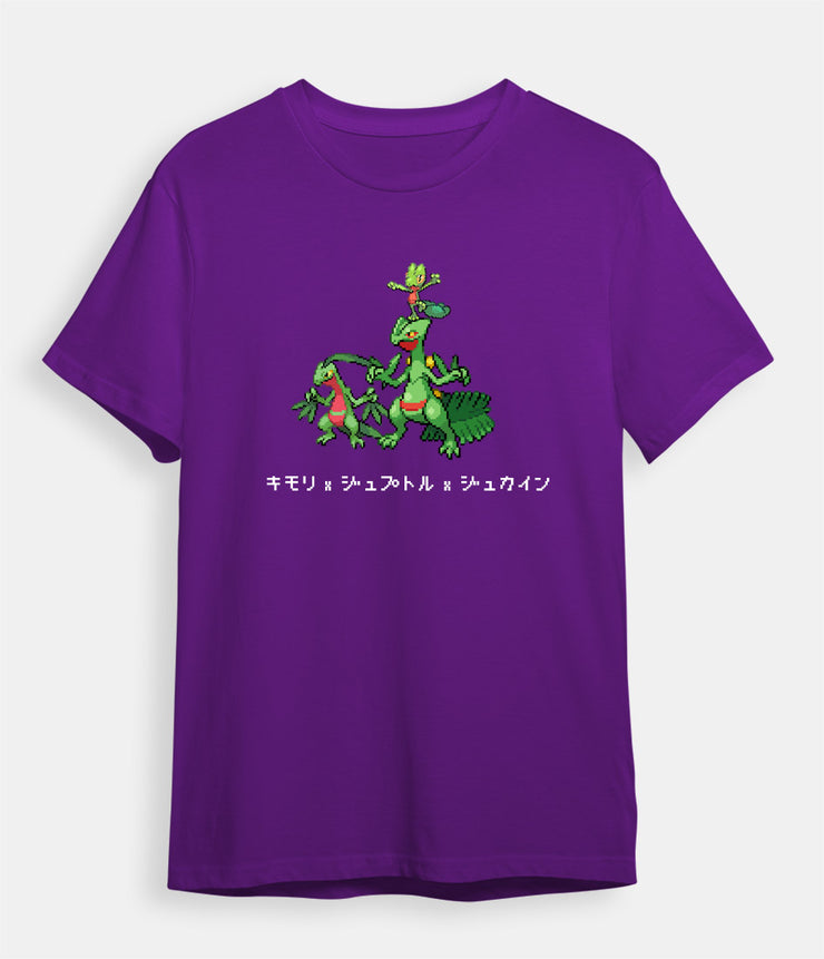 Pokemon T-shirt Treecko Evolution purple