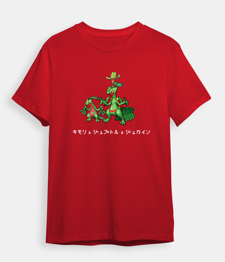 Pokemon T-shirt Treecko Evolution red