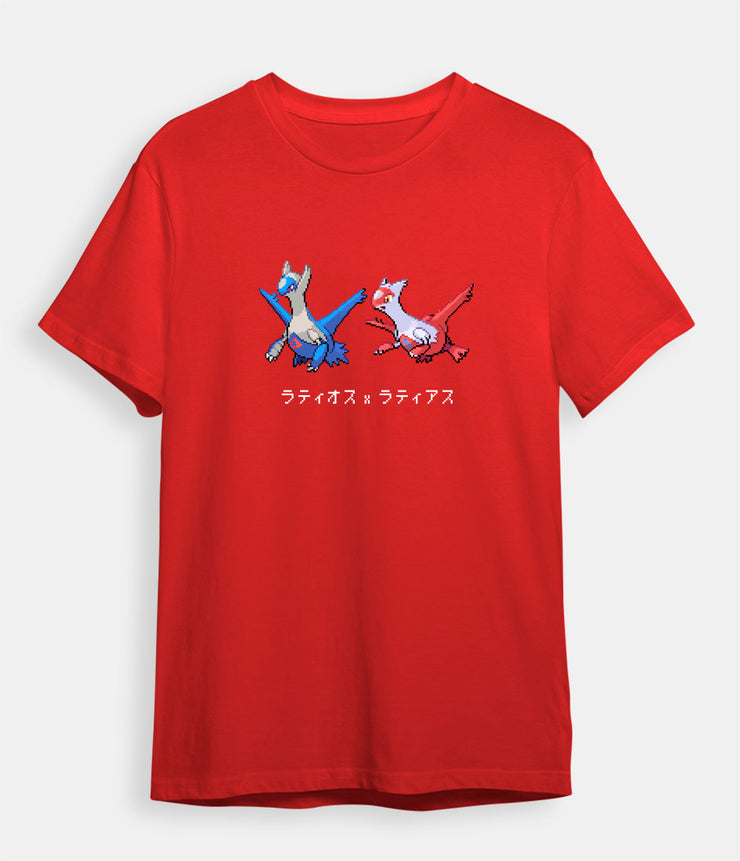 T-shirt Pokemon Latias Latios red