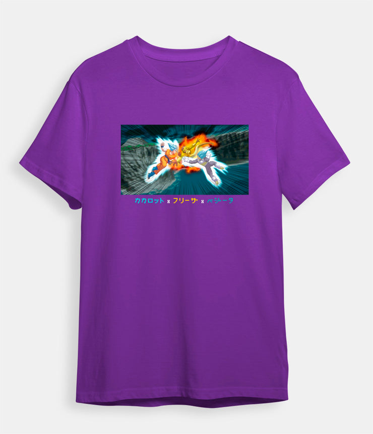 Dragon Ball Z t-shirt Goku Frieza Vegeta purple