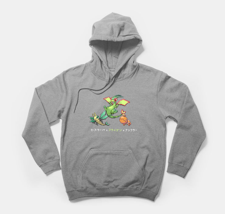 Pokemon hoodie Flygon Trapinch Vibrava Grey