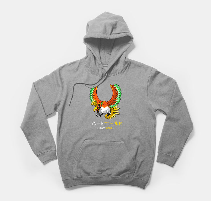 Pokemon hoodie gray heartgold Ho-Oh