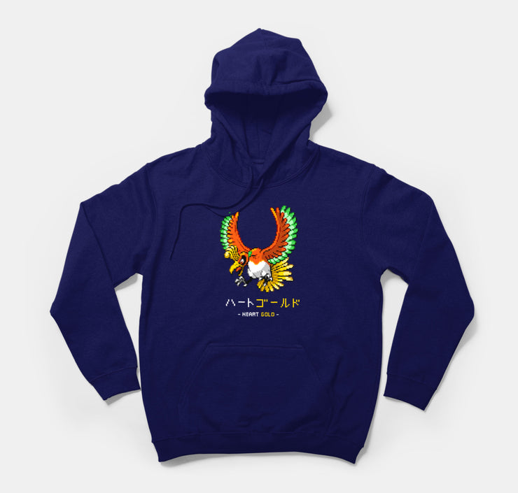 Pokemon hoodie navy heartgold Ho-Oh