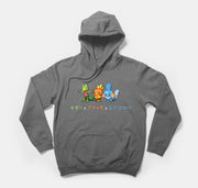 pokemon hoodie hoenn starters treecko torchic mudkip grey