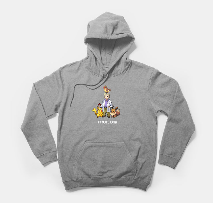 Pokemon hoodie oak pikachu eevee pidgey gray