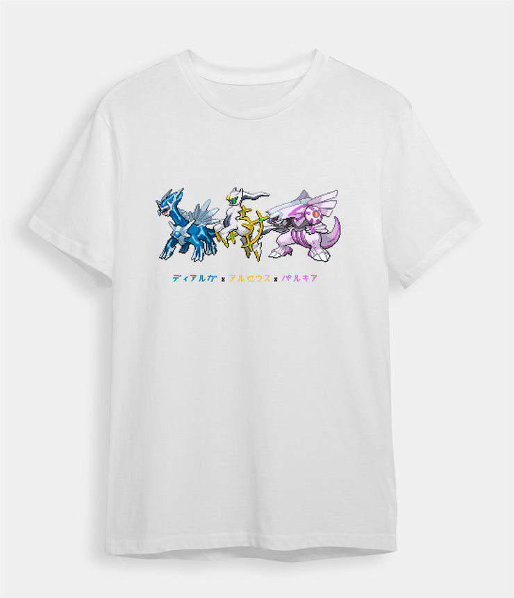 pokemon t-shirt arceus dialga palkia white