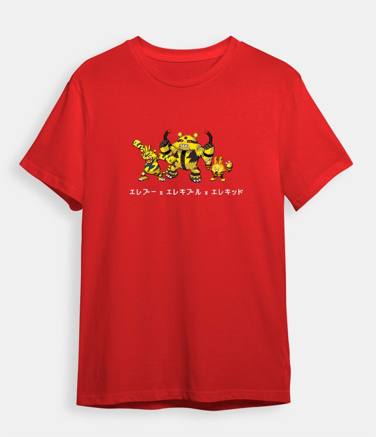 Pokemon t-shirt boy Elekid Electabuzz Electivire Red