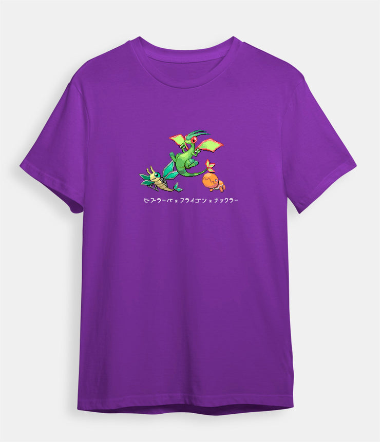 Pokemon t-shirt Flygon Trapinch Vibrava purple
