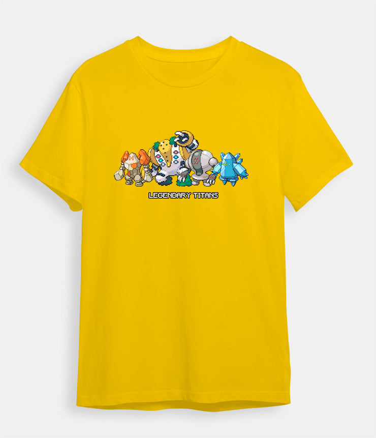 Pokemon t-shirt Regigigas Regice Regirock Registeel yellow