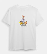 Pokemon t-shirt Professor Oak with Pikachu and Eevee White