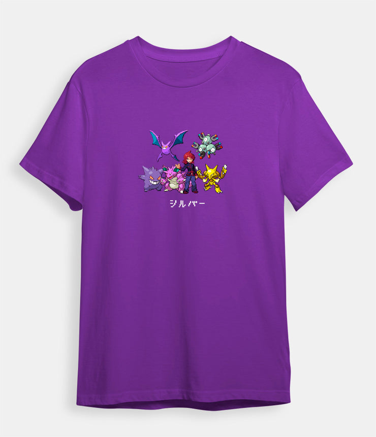 pokemon t-shirt Silver Trainer purple