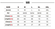 Size guide retro worlds hoodie