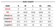 Size guide t-shirt retro worlds