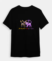 Pokemon t-shirt Umbreon and Espeon black
