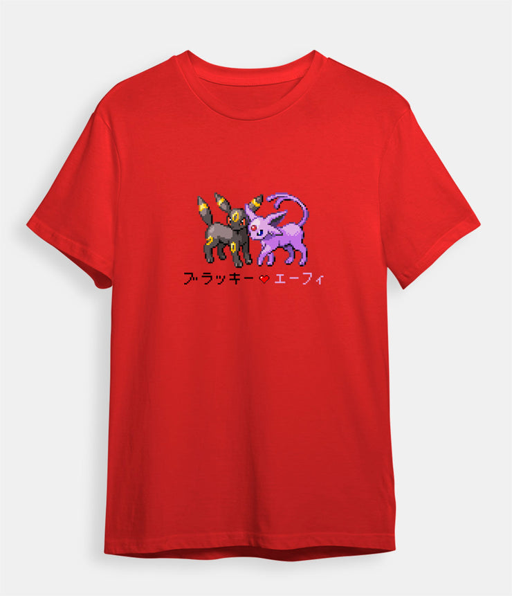 Pokemon t-shirt Umbreon and Espeon red