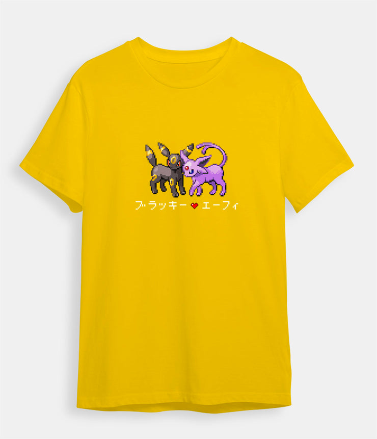 Pokemon t-shirt Umbreon and Espeon yellow