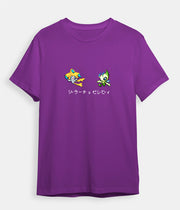 Pokemon t-shirt Celebi and Jirachi purple