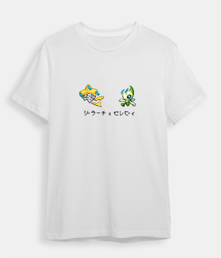 Pokemon t-shirt Celebi and Jirachi White