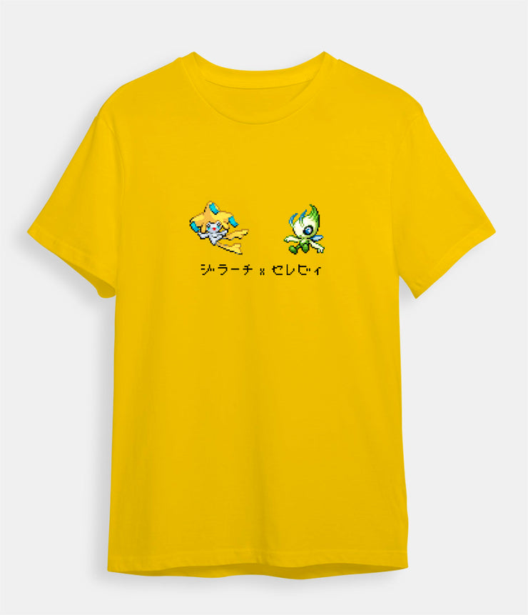Pokemon t-shirt Celebi and Jirachi yellow