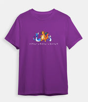 Pokemon t-shirt Dragonite Dragonair and Dratini purple