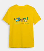 Pokemon t-shirt Eevee Glaceon and Leafeon yellow