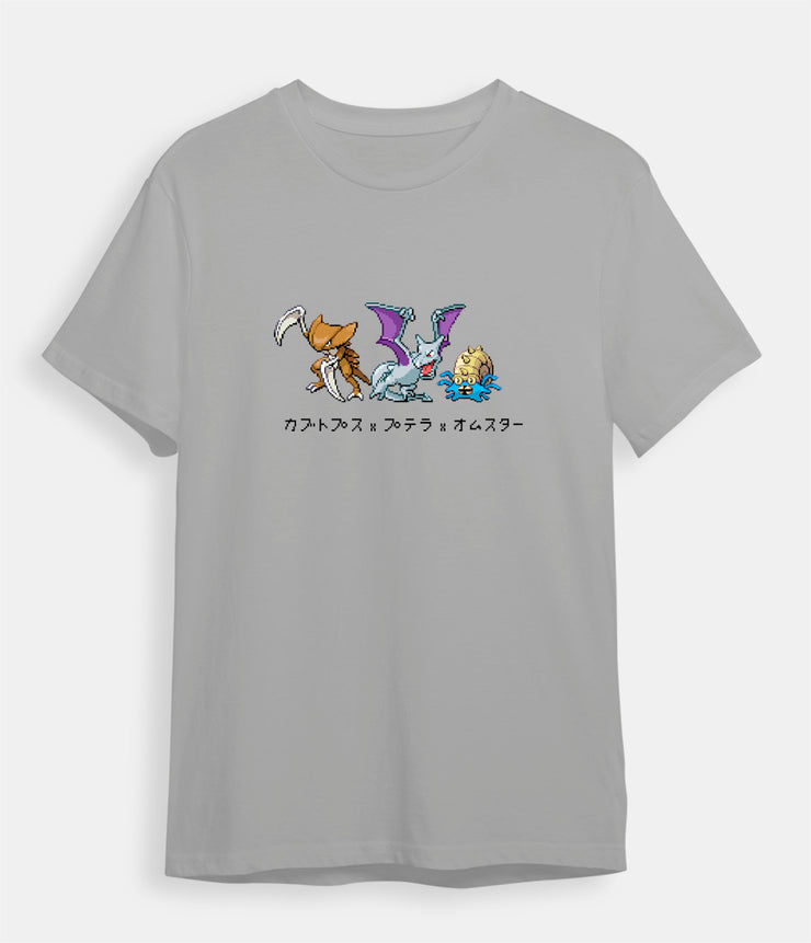 Pokemon t-shirt Fossil Aerodactyl gray
