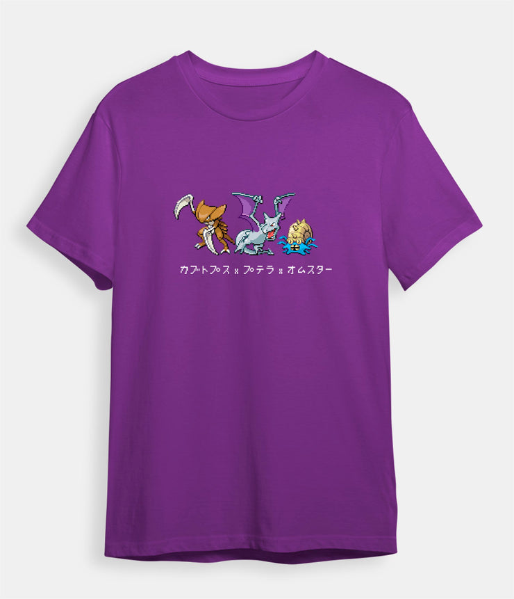 Pokemon t-shirt Fossil Aerodactyl purple