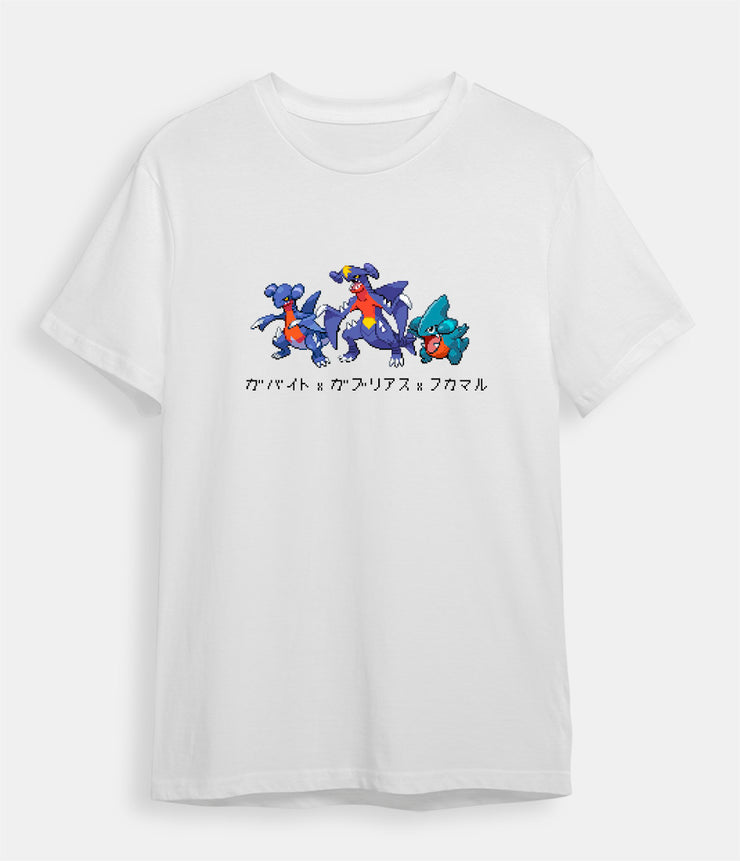 Pokemon T-shirt Garchomp White