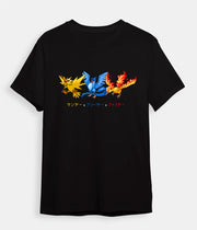 Pokemon t-shirt Legendary Birds Zapdos Articuno Moltres black