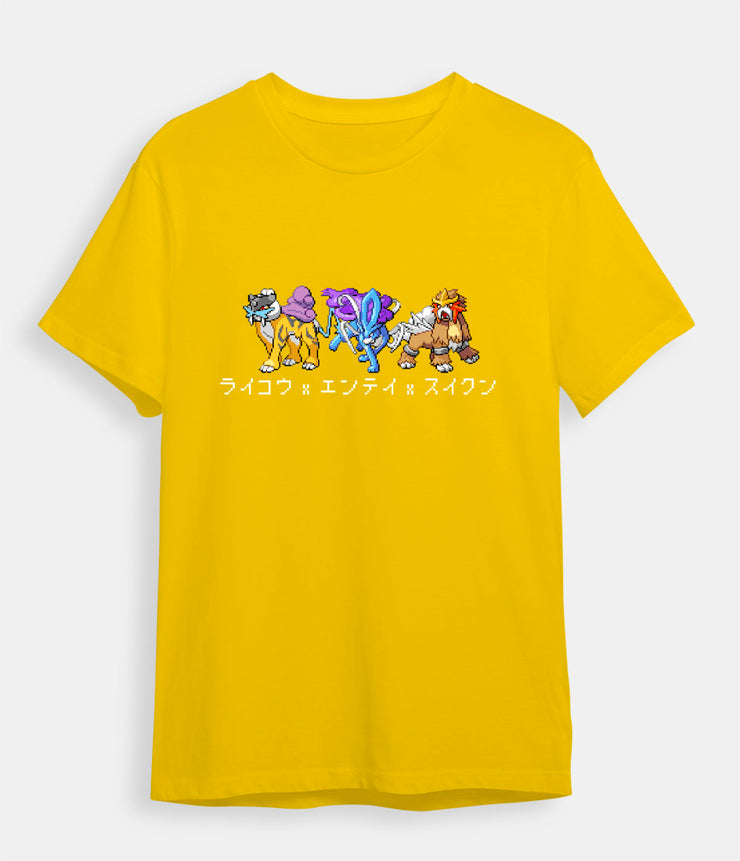Pokemon t-shirt Legendary dogs yellow