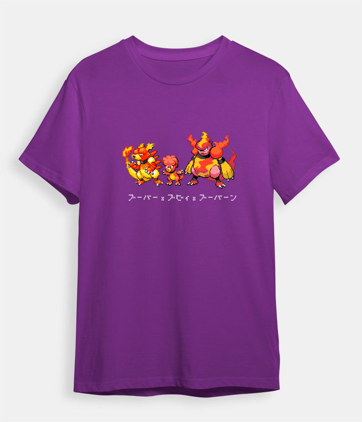 pokemon t-shirt magmar magby and magmortar purple