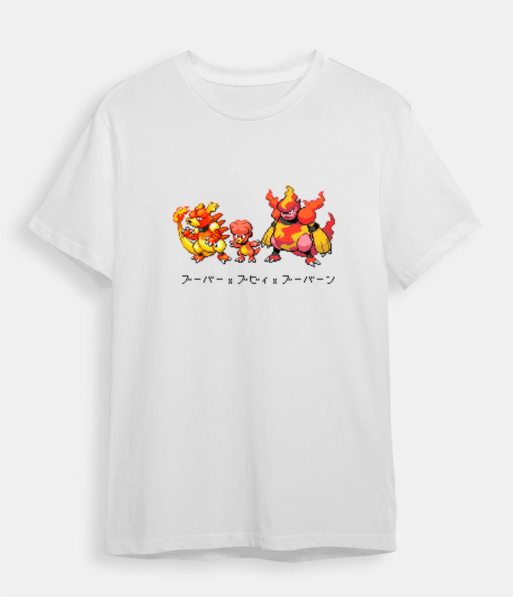 pokemon t-shirt magmar magby and magmortar white