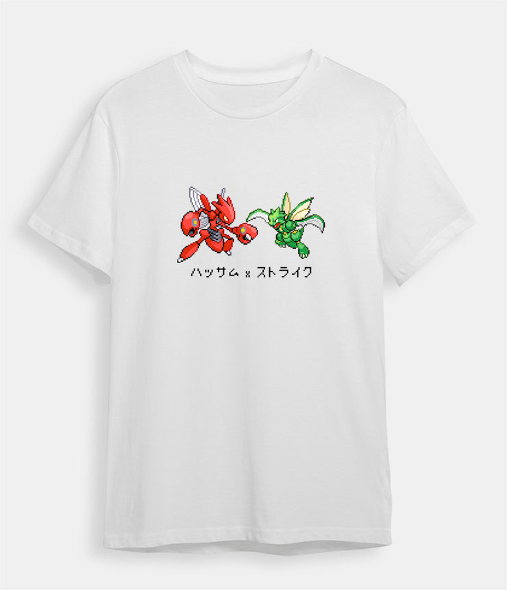 Pokemon t-shirt scyther scizor white