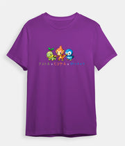 Pokemon t-shirt Chimchar Turtwig Piplup purple